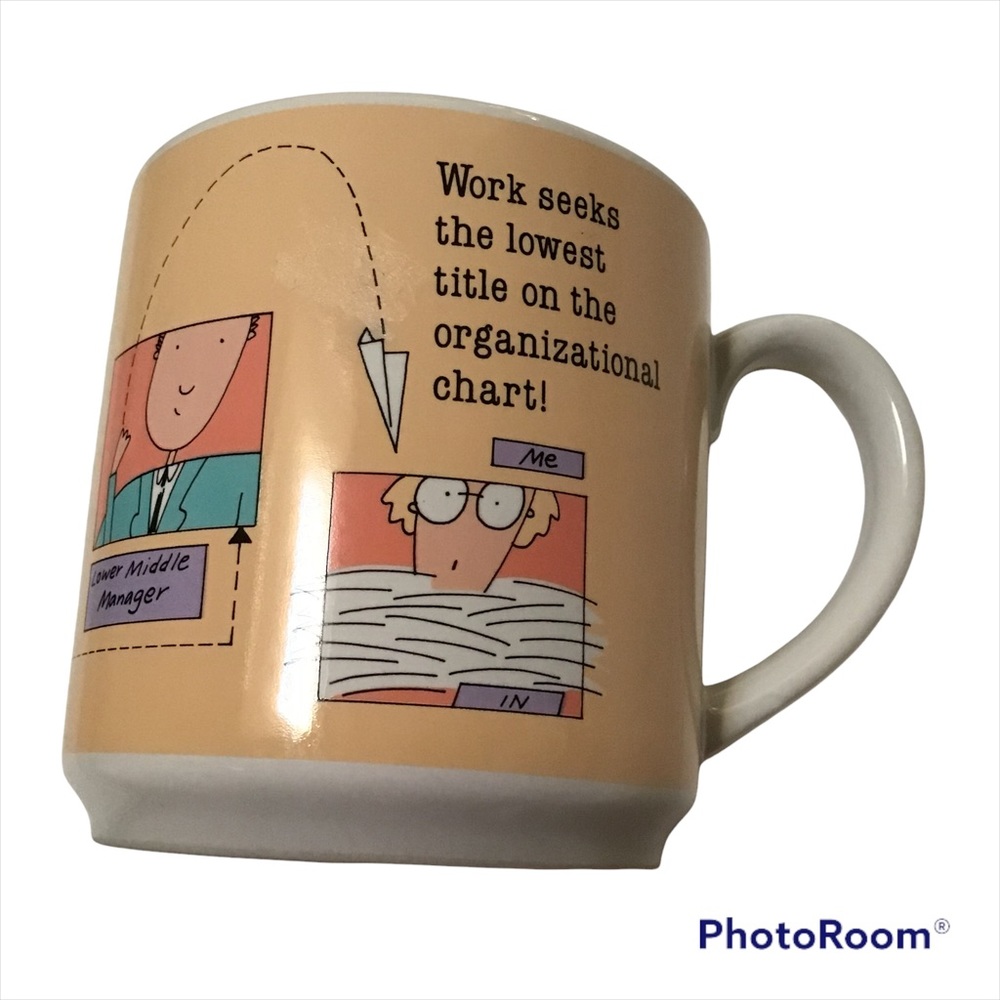 Vintage Carlton Cards Funny Office Workplace Mug